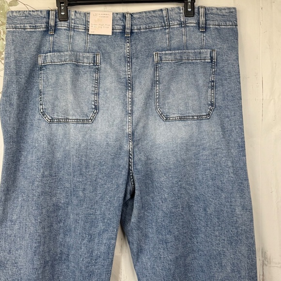 LC Lauren Conrad Womens Super High Rise Wide Leg Crop Denim Jeans Plus 26W NEW - Picture 15 of 15
